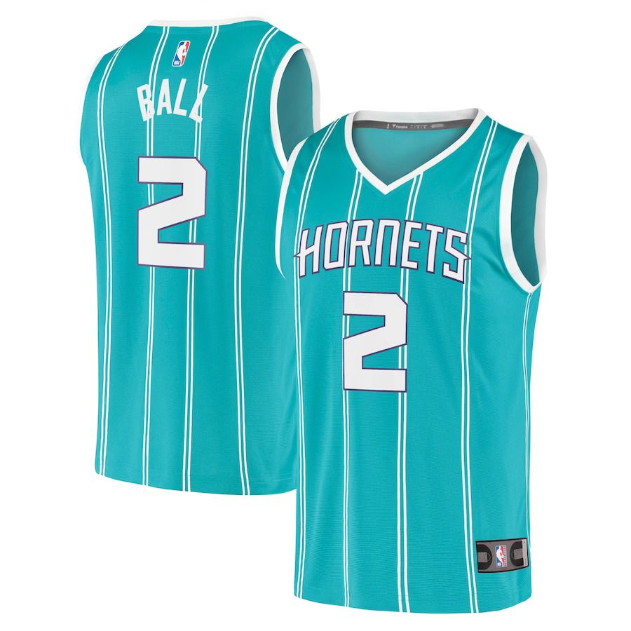 Men Charlotte Hornets 2 LaMelo Ball Fanatics Branded Teal Fast Break Replica NBA Jersey